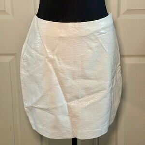 Cisono Premium Faux Leather Mini Skirt – Ecru – Size S